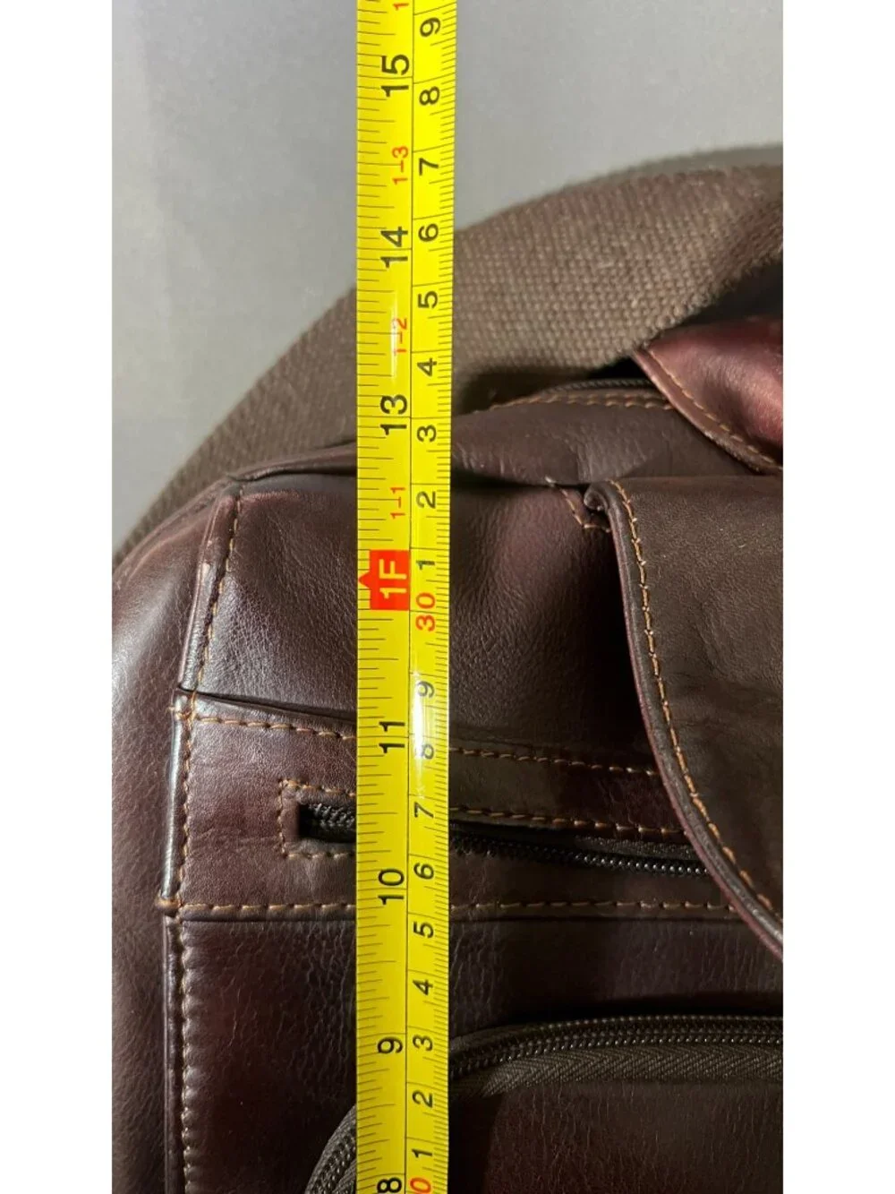 Kenneth Cole Reaction Brown Leather Briefcase Laptop Bag With Shoulder Strap